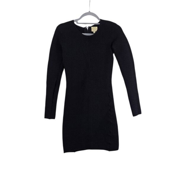 Torn by Ronny Kobo Revolve Black Nightingale Rib Knit Bodycon Dress, Size Small - Picture 1 of 12